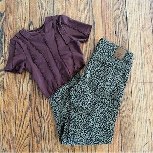 Zara leopard pant crop top